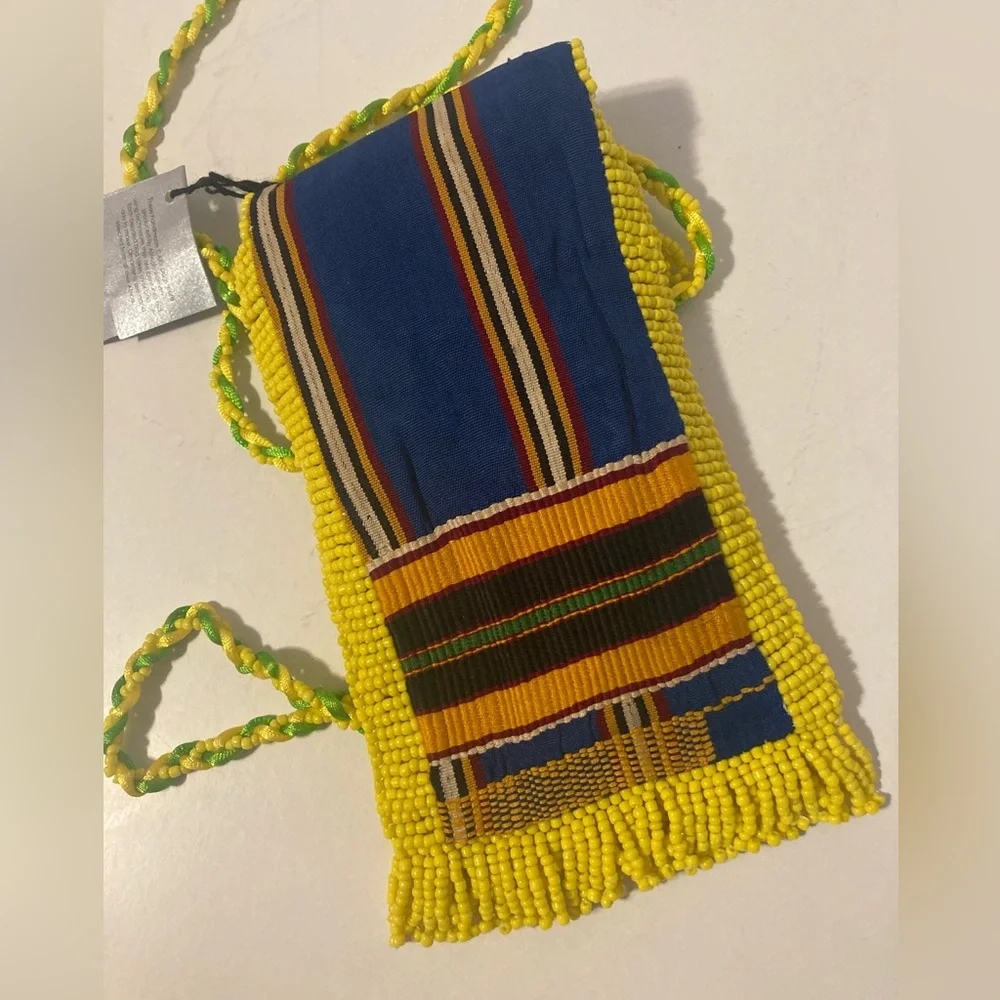 Handy Beaded Crossbody Phone Bag. Made in South Africa.